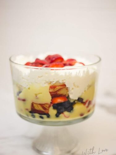 Strawberry Cake Pudding to Celebrate Canada Day