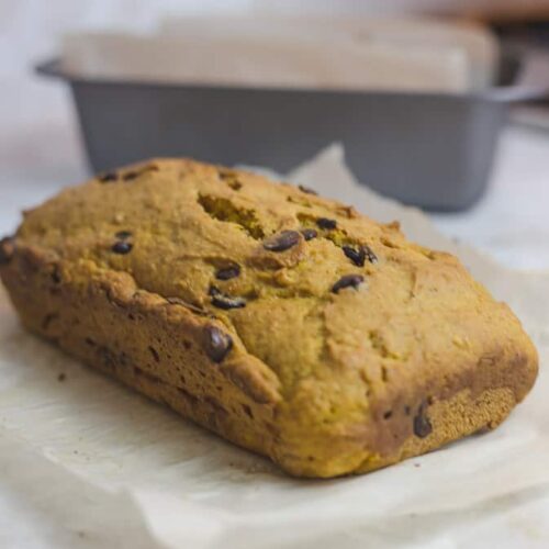 Chocolate Chip Pumpkin Bread Fall Healthy